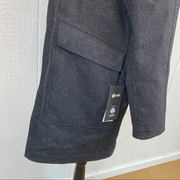 NEW Lululemon Black Wool Blend Trench Coat Medium - Picture 8 of 13